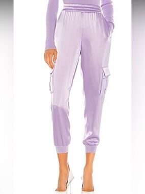 Alice + Olivia Dede Smocked Cargo Pant in Lavender